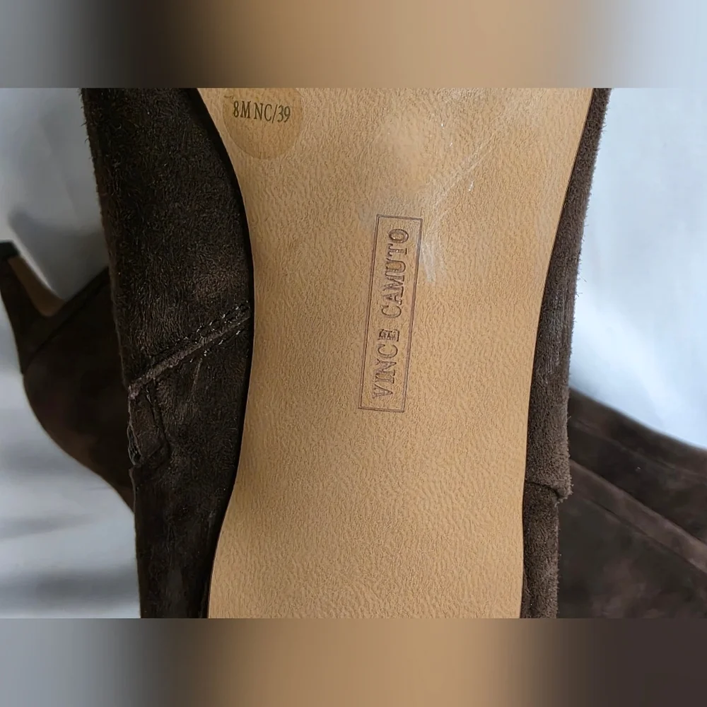 Vince Camuto Iana Brown Suede Leather Over the Knee Boots Womens Size 8